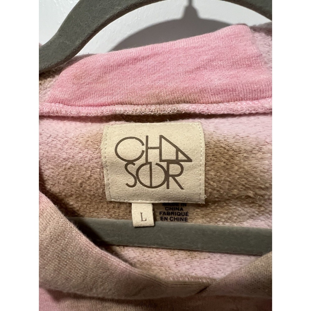 CHASOR Sweatshirt Large Tie-dye Cropped Pullover Hoodie Pink - New With Tags - Picture 3 of 6
